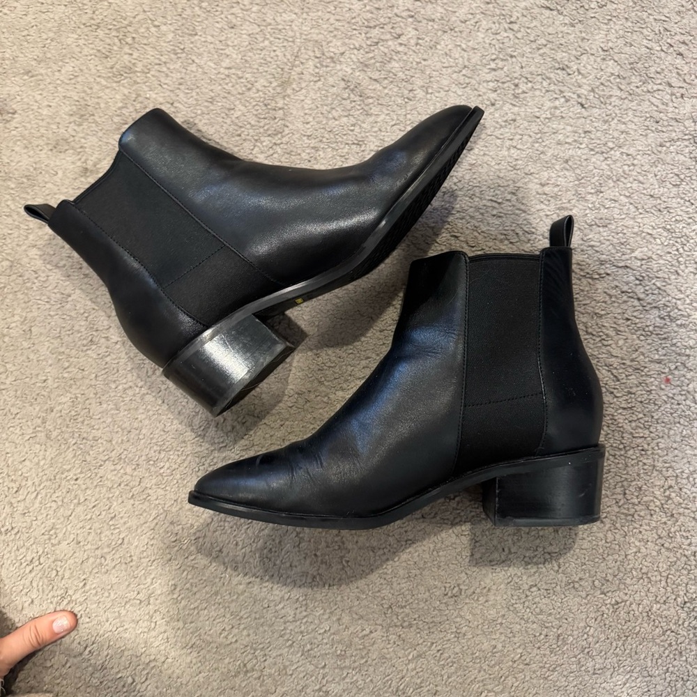 Cole Haan Black Leather Ankle Chelsea Boots